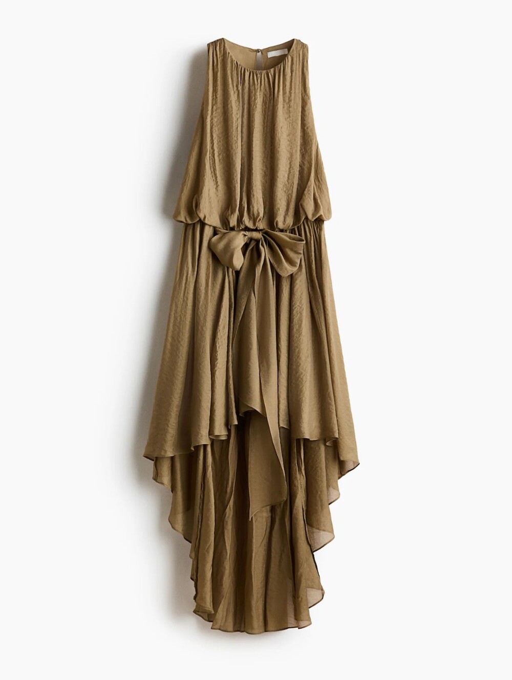 H&M Olive-Brown Halter High-Low Dress XS